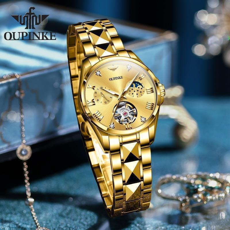 Famous Brand Cream Sweet Style Fully Automatic Mechanical Watch Ladies Watch Women's Watch