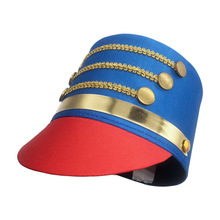 批發高頂儀仗帽藍色迎賓儀仗隊高帽歐美閱兵演出三邊禮儀帽