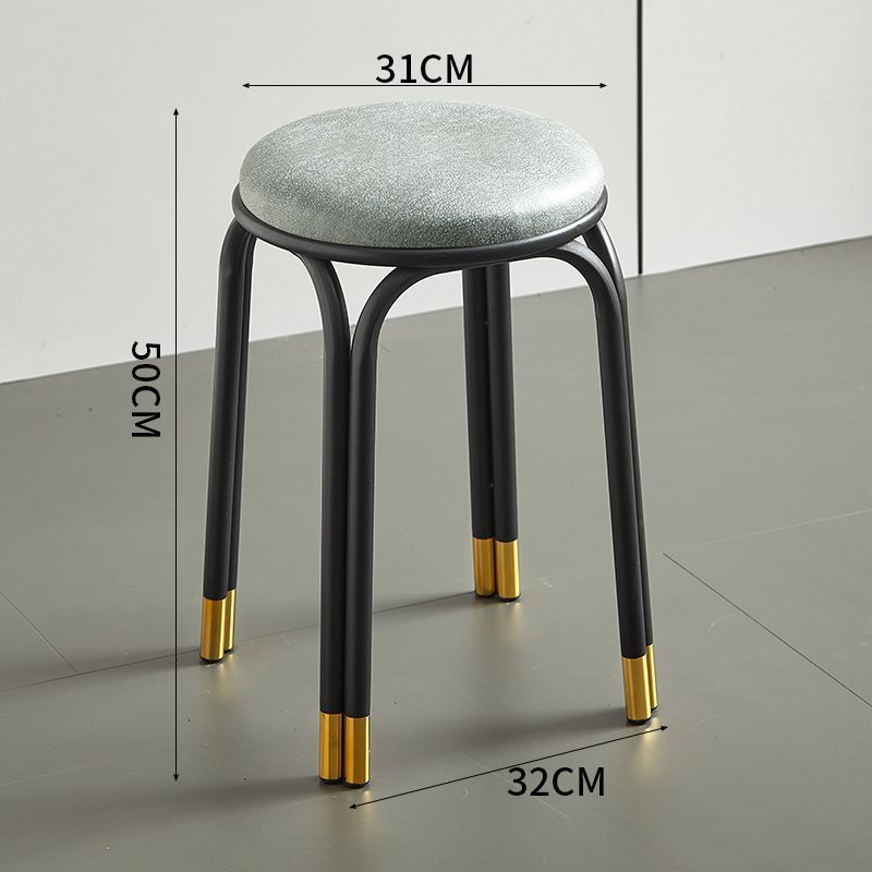 加厚折叠椅子高凳餐桌板凳家用MC塑料凳子铁艺圆凳八孔凳成人时尚|undefined