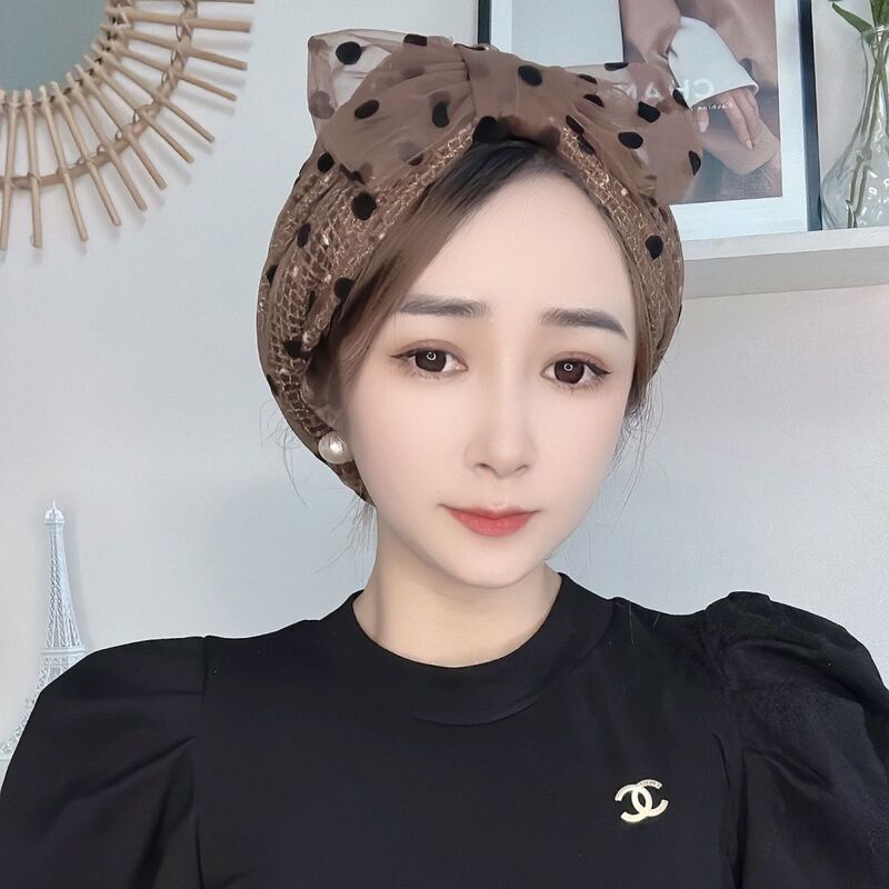 New Turban Hat Summer Internet Celebrity Indian Hat for Women Muslim Slimming Gauze Scarf Headband Cap Cover Head Wrap