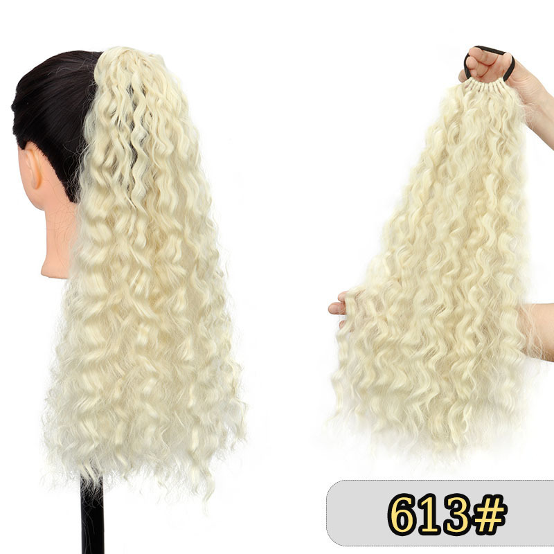 国境を越えた売れ筋女性用ウィッグポニーテール 18inch 小さなカーリー輪ゴムポニーテールヘアエクステンション新しいファッション三つ編みヘア|undefined