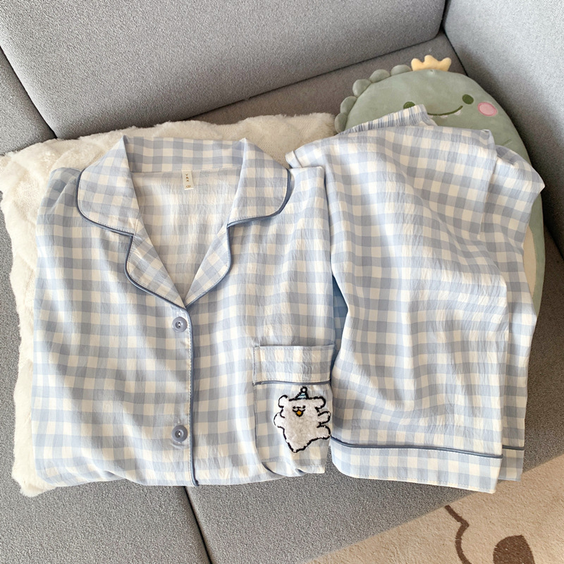 Yunduo Cotton-J1836# Blue Grid Puppy