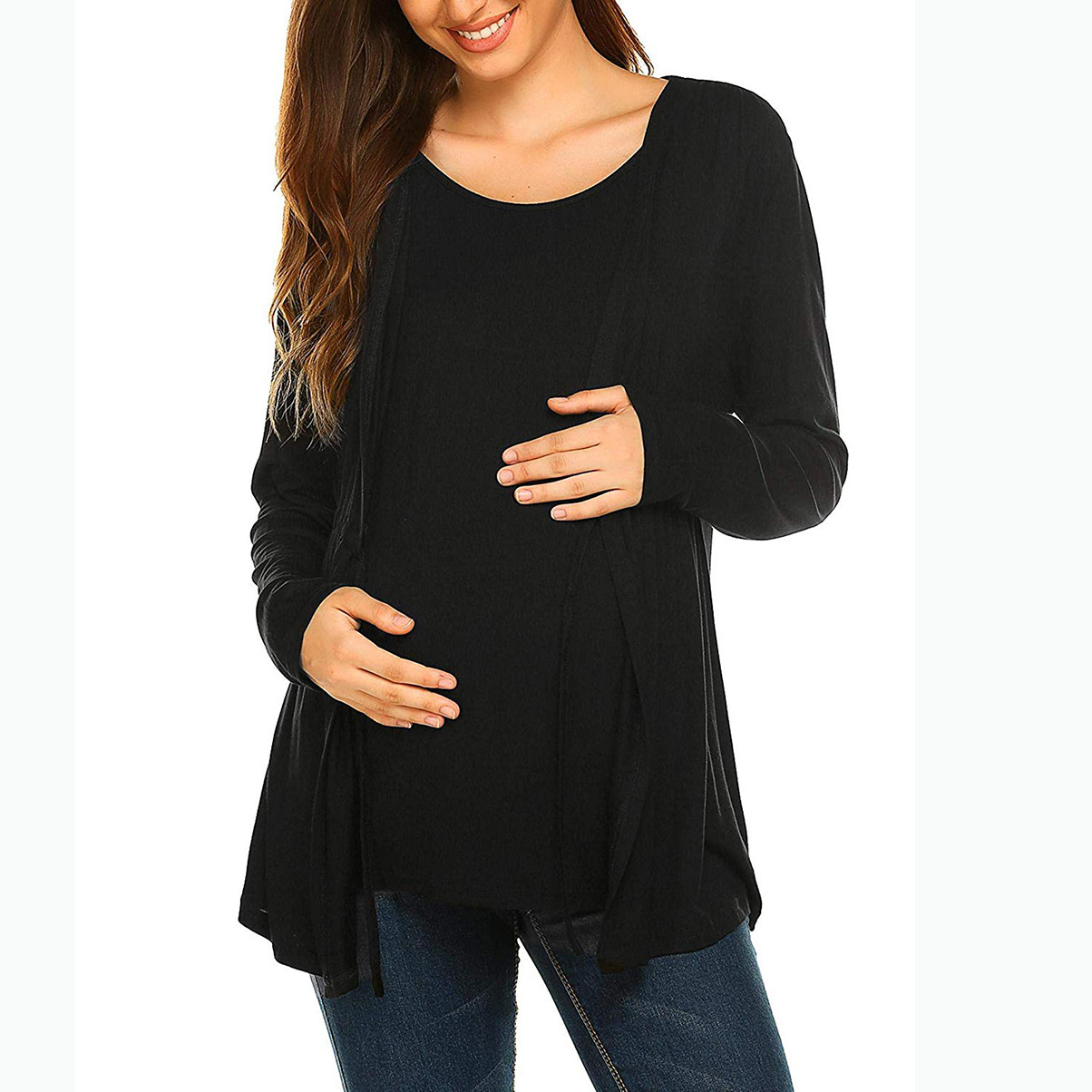 Casual Classic Style Solid Color Spandex Polyester Maternity Clothing display picture 3