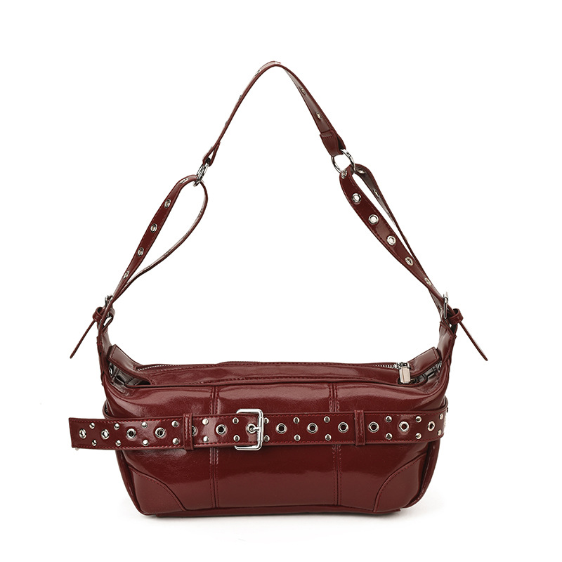 Bolsas de viaje transfronterizas nicho de mujer punk estilo de hombro bolsas de brazo 2025 nuevas bolsas de palos casuales