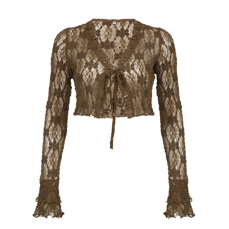 Post-Apocalyptic Lace Kimono Cardigan - Vintage Distressed Floral Embroidery, Bohemian Fringe Vest For Women, Edgy Layering Piece_ecoleips.com