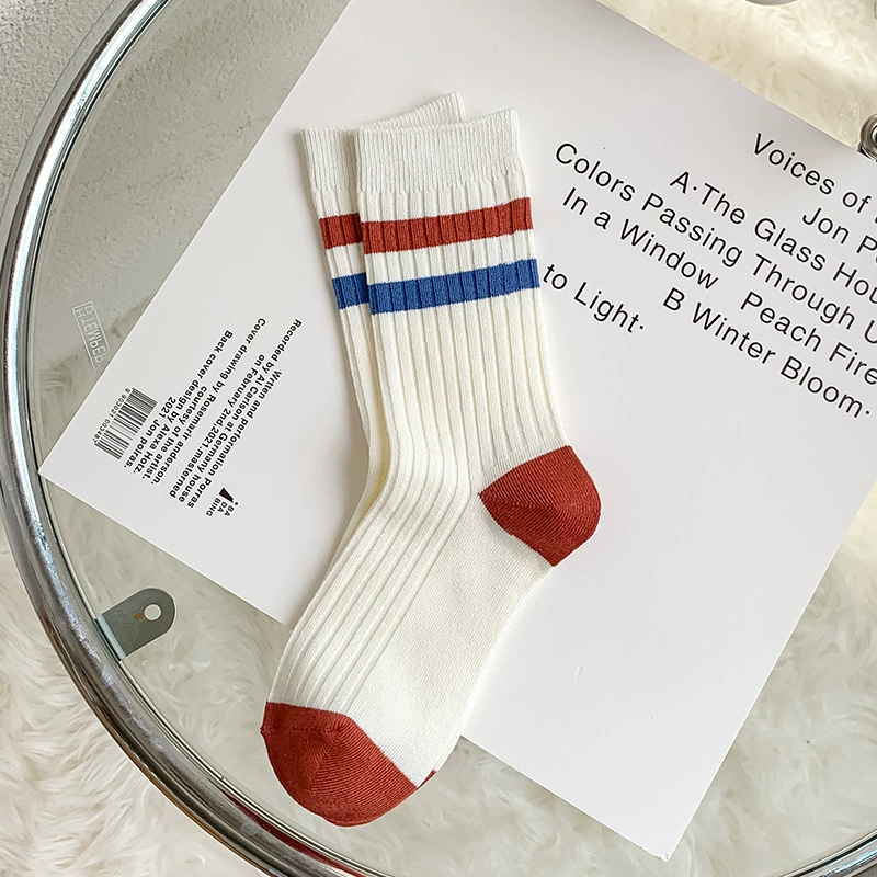 Тайд/ Tide, демисезонные cotton спортивные носки для колена, средняя длина, корейский стиль