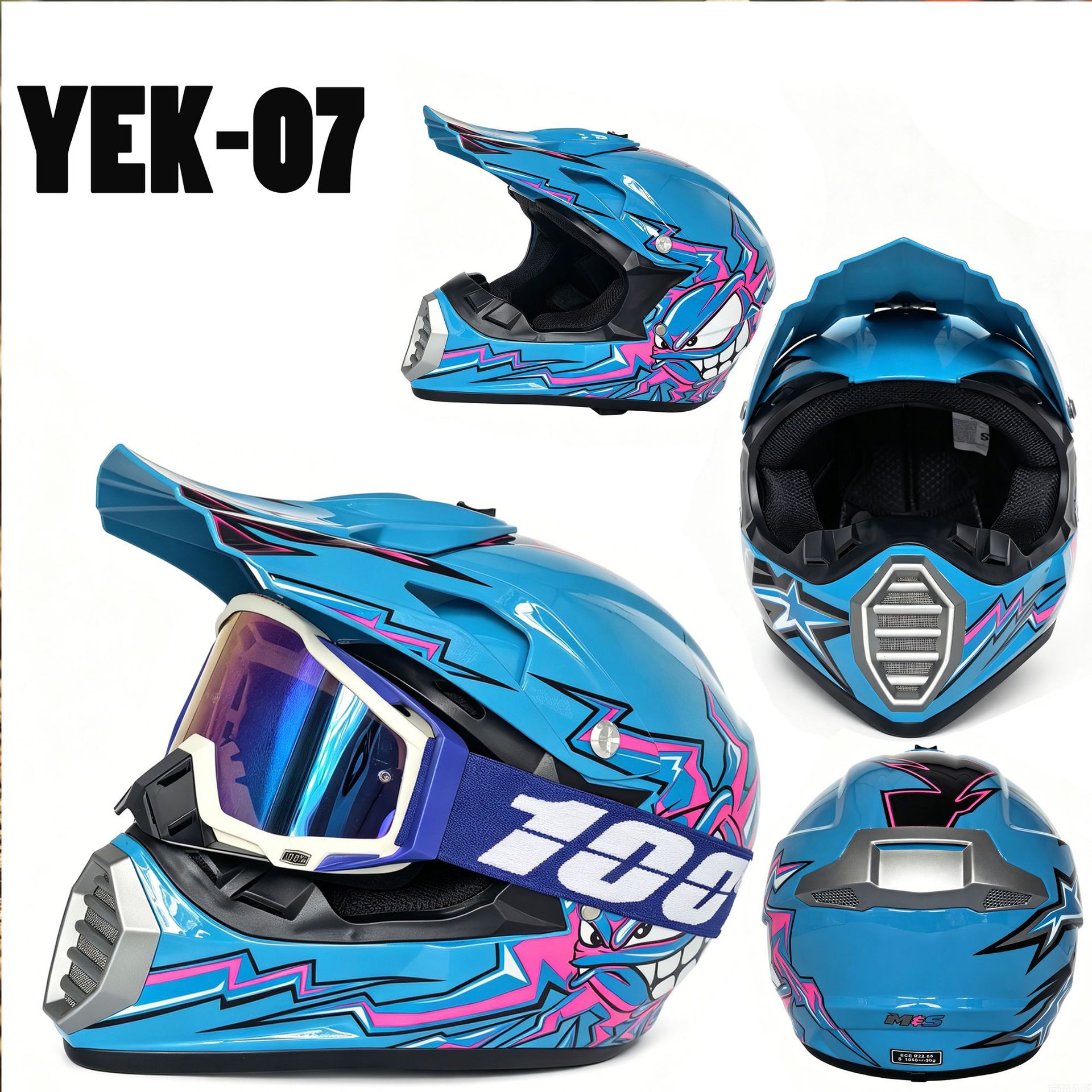 Adult and Children's Motorcycle Helmets Dot Certified Electric Vehicle Bicycle Helmets Off-Road Helmets C Full-Face Motorcycle Helmets
