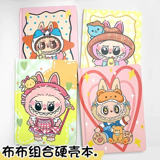 新款布布组合彩页笔记本潮玩卡通手账本日记本硬壳记事本子学生