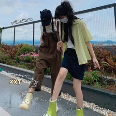 醜くてかわいい漫画のレインブーツ、女性用アウトドアウェア、学生大人用ウォーターシューズ、滑り止め防水雨の日ラバーシューズ、レインラバーシューズ