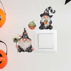 外貿萬聖節小矮人蜘蛛蛋糕臥室玄關宿舍家居裝飾開關貼牆貼貼紙批