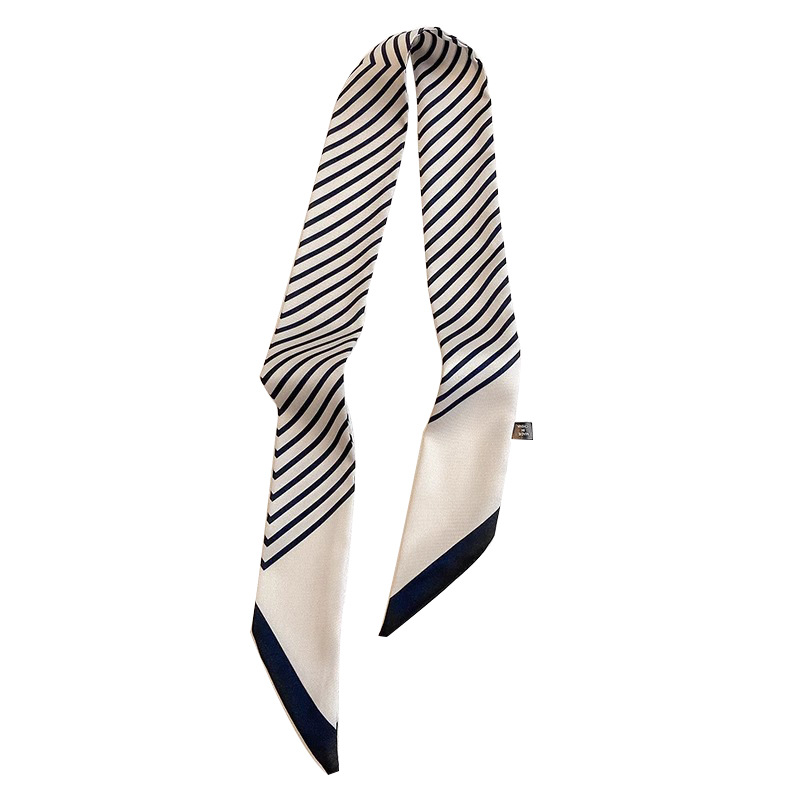 Lenço longo às riscas preto e branco para senhora, acessório_voghion.com