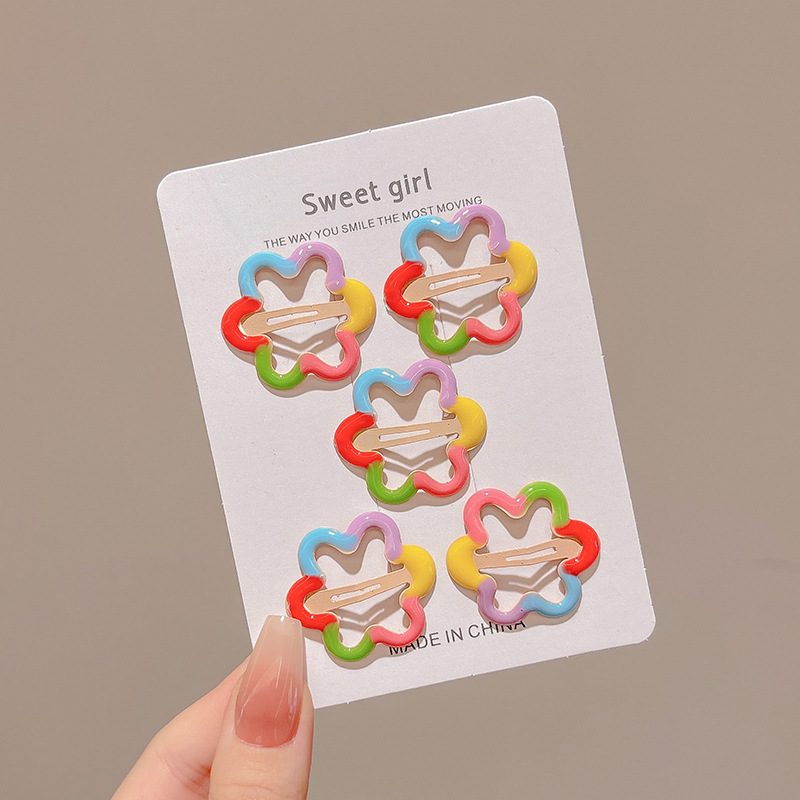 Horquilla de estrella colorida de dopamina, accesorio para el cabello para niños, horquilla con clip de flequillo lateral bonito para niñas, adorno para el cabello con clip BB.