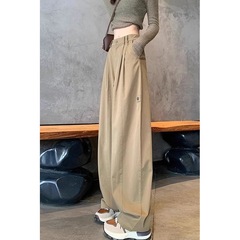 美式工装裤女2025春秋新款复古休闲高腰宽松显瘦直筒春秋阔腿裤子