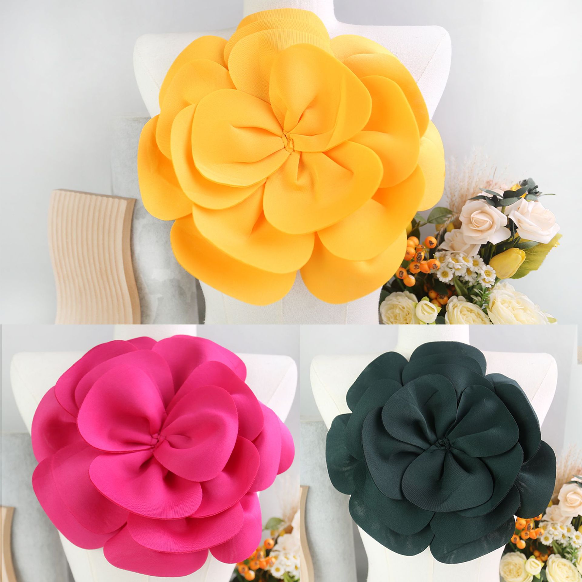 敏羽跨境28cm白色多色diy西装婚礼毛衣胸衣diy补丁花贴花服装辅料