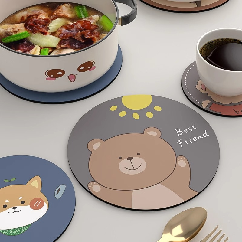 Heat insulation mat coaster anti-scald table mat high temperature resistant plate mat cartoon simple swing props non-slip mat mouse pad