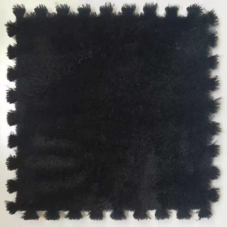 Plush Puzzle Carpet Tile, 30×30 cm, Soft Shag Surface, Interlocking Foam Mat