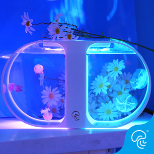 Double Circle Professional Jellyfish Tank Desktop Fish Tank Aquarium Living Sea Moon Red Moon Small Jellyfish Tank Creative Fish Tank