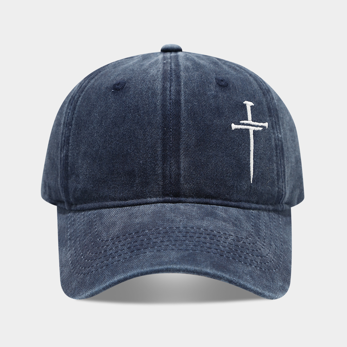 Cruz de uñas sombrero hombres y mujeres diversión ajustable suave superior lavado vintage algodón bordado Cruz gorra béisbol moda image 14