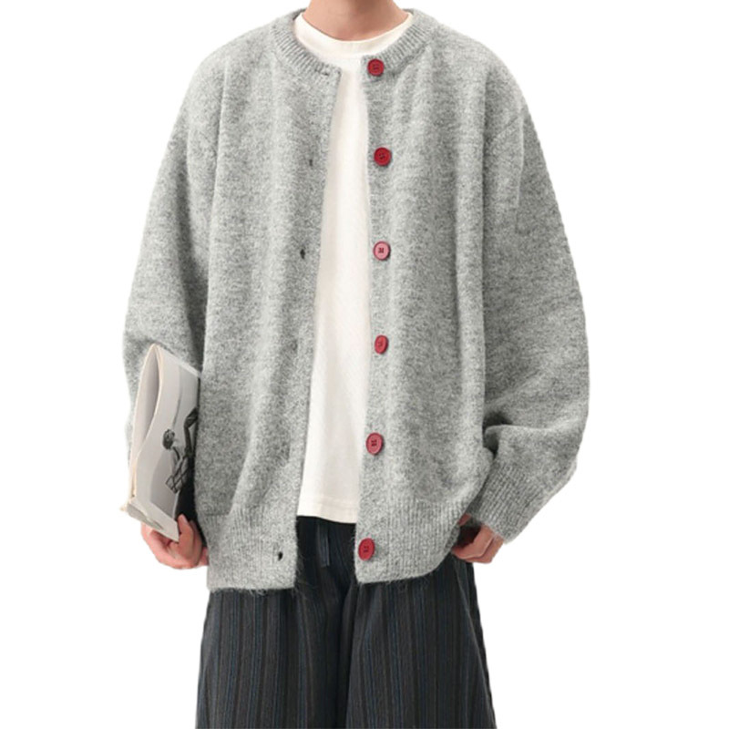 Explosiones transfronterizas de tamaño grande europeo Cardigan suéter hombre botón de color amarillo alto otoño invierno fábrica al por mayor