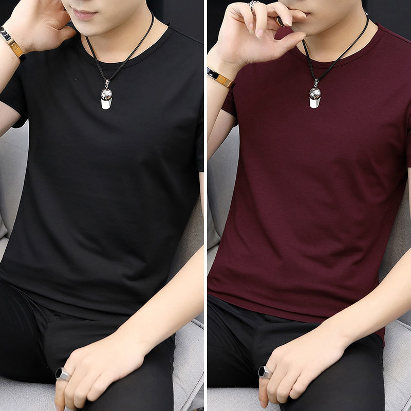 2件】モーダル男性アイス半袖tシャツ夏ファッション男性服ビッグサイズ氷感速乾上服男|undefined