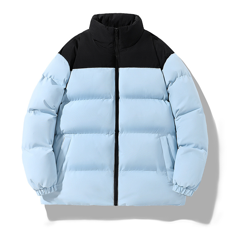 Color de invierno ropa de algodón de gran tamaño para hombres grafeno grueso ropa de pan para hombres moda de cuello vertical abrigo caliente para hombres