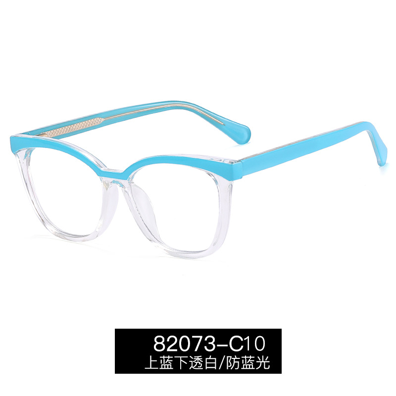 82073 gafas negras miopía gafas de mujer anti-azul claro caja lisa marco grande marco de gafas lisas de estilo europeo y americano