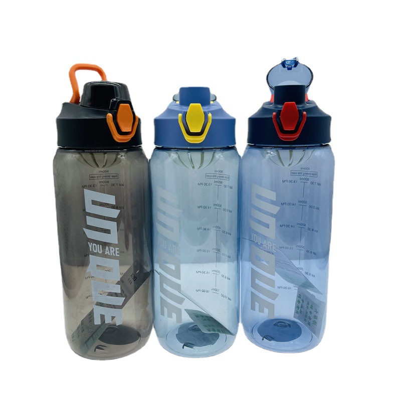 Xinbedi nuevos deportes taza de agua de plástico 800ml de gran capacidad estudiantes masculinos y femeninos de fitness portátil taza al aire libre