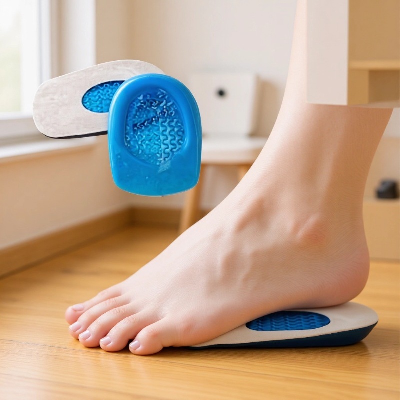 Silicone heel pad men's and women's sports soft shock-absorbing non-slip half-size pad protective heel insole relieve foot pain