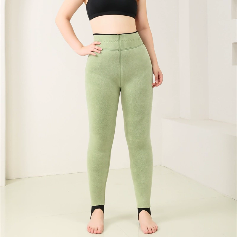 Женская зимняя верхняя одежда, хлопковые брюки, бархатные, утолщенные, теплые и увлажняющие брюки, шаги ног, с высокой талией, утягивающий вид, большие размеры, цельные удобные леггинсы.