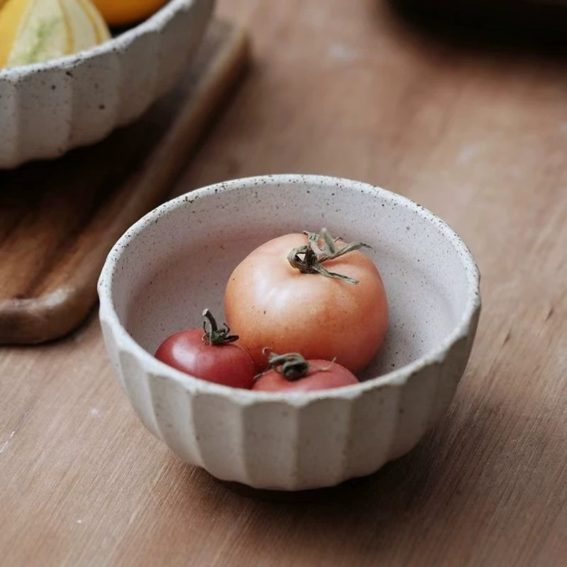 Cuenco de arroz de cerámica retro creativo de estilo japonés hecho a mano viejo cuenco de sopa cuenco de ramen cuenco de ensalada de postre de cerámica