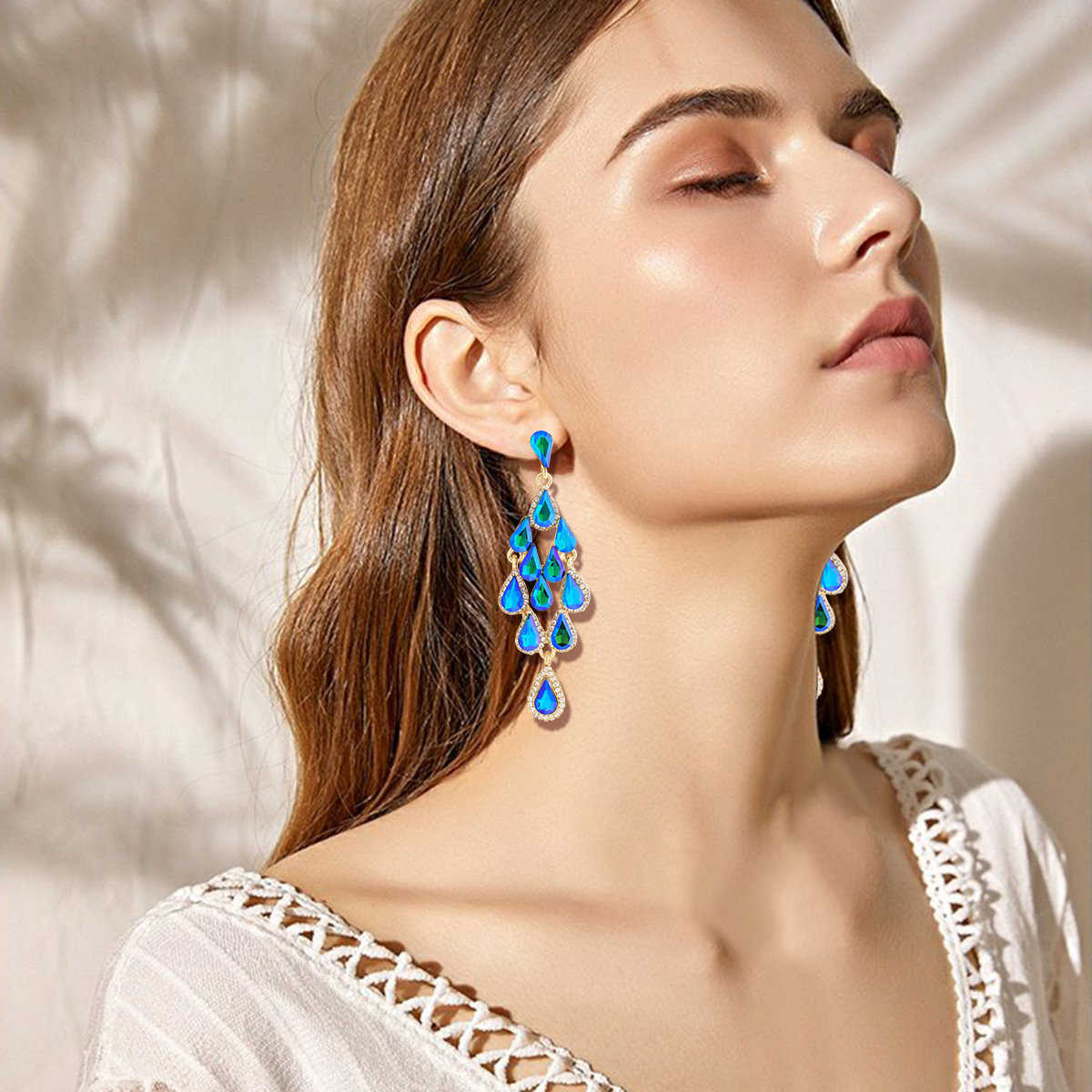 30g Weight Alloy Ear Needle Material Rhinestones Inlay Material Drop Earrings Classification 1 Pair Quantity Holiday, Daily Occasion Alloy Material Rhombus Pattern Spring&Summer Season Women's Gender Inlay Design Vacation, Classic Style Style 1 Pair Vacation Classic Style Rhombus Inlay Alloy Rhinestones Drop Earrings 13