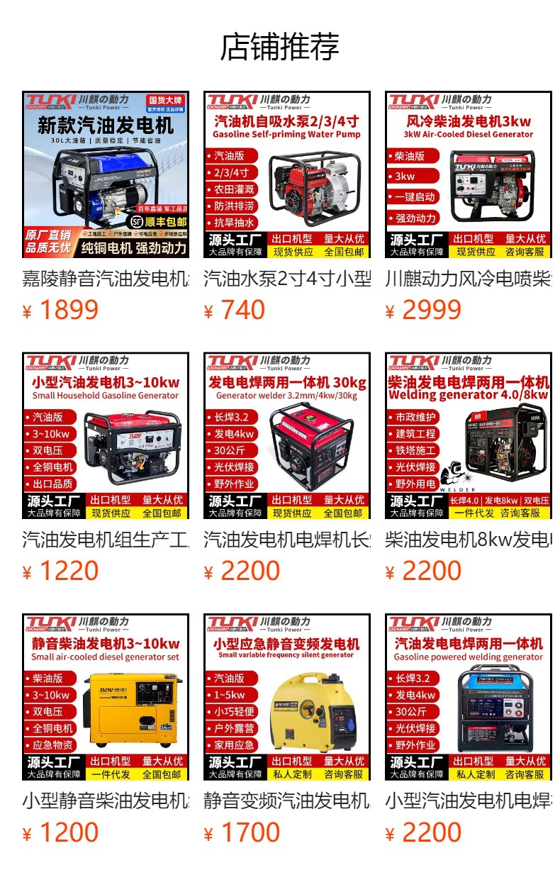 Silent Inverter Gasoline Generator 2Kw 3 Kilowatt Rv Camping Small Outdoor Generator 220V Portable and Convenient