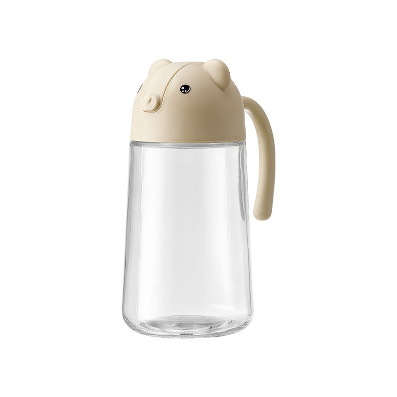 Botella de aceite de vidrio japonesa para llenar aceite de vertido de aceite a prueba de fugas de cocina doméstica de apertura y cierre automático de gran capacidad de vinagre de salsa de soja botella de aceite