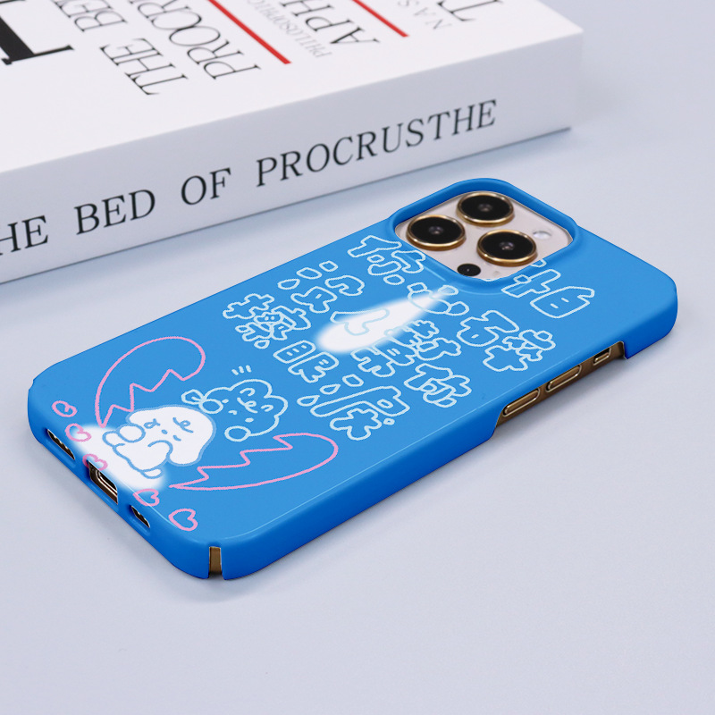 Fluorescent Blue Cool Apple 11 Phone 12promax/xs Film 8plus/xs Hard Case_voghion.com