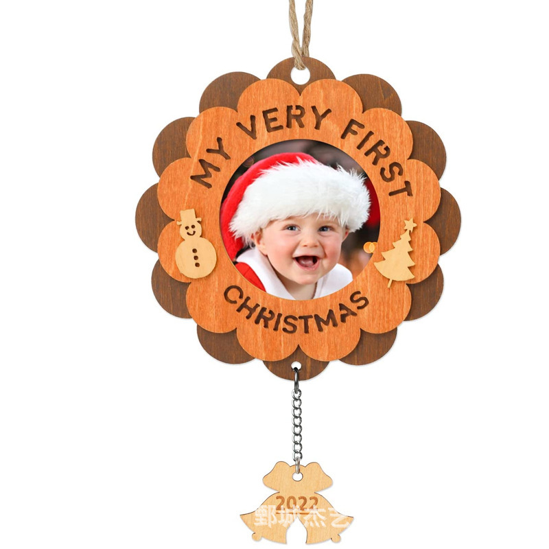 Christmas decorative photo frame simple wooden Christmas photo frame pendant wooden decorations middle room photo Christmas decorative photo frame simple wooden Christmas photo frame pendant wooden decorations middle room photo