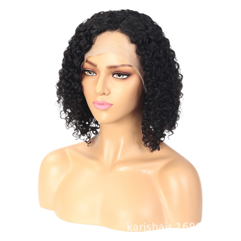 Pelucas de Bob rizado Peluca de cabello humano real Peluca de cabello humano Peluca de cabello rizado