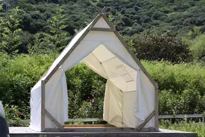 Internet Celebrity Outdoor Camping Style Triangular Wooden House-Shaped Tent Rainproof B&B Scenic Spots Catering Picnic Barbecue Hot Pot Commercial (Avtomobil dam çadırları) - room-type-thickened-22-excluding-floor-5-8-people