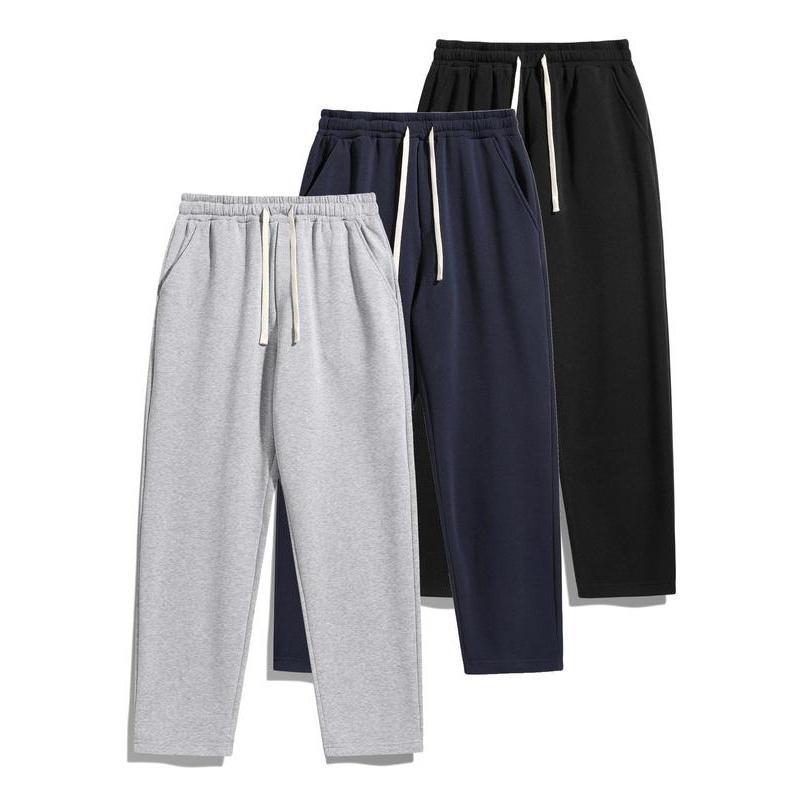 Men's Thermal Lined Drawstring Waist Casual Pants Loose Fit|undefined
