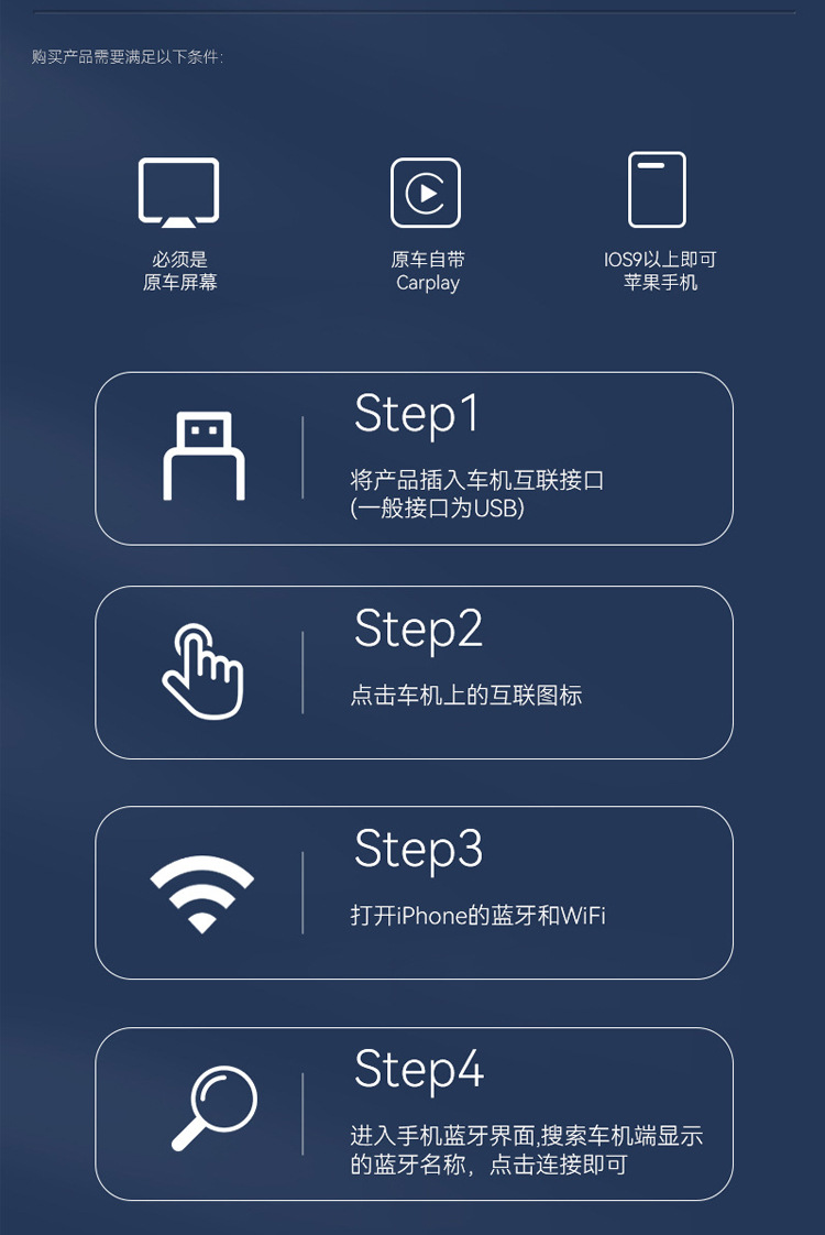 New Wired to Wireless Carplay Box Suitable for Mercedes-Benz E Volkswagen Audi Hyundai Car Machine Interconnection Adapter