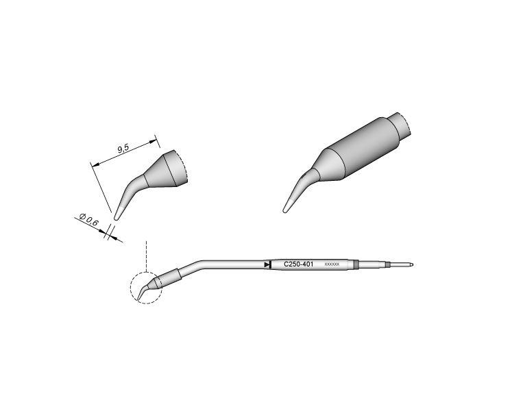 自动送锡枪专用C250系列烙铁头弯型烙铁头  2