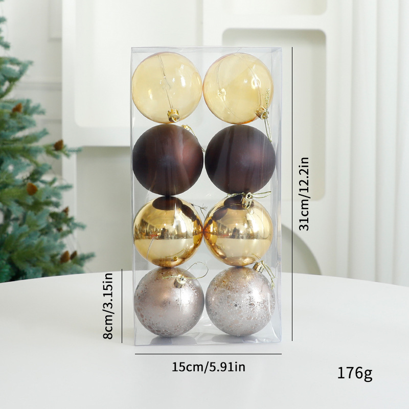 Navidad decoración bola de plástico fiestas colgantes bolas colgantes bolas clásicas barril galvanizadas bolas de Navidad al por mayor en stock