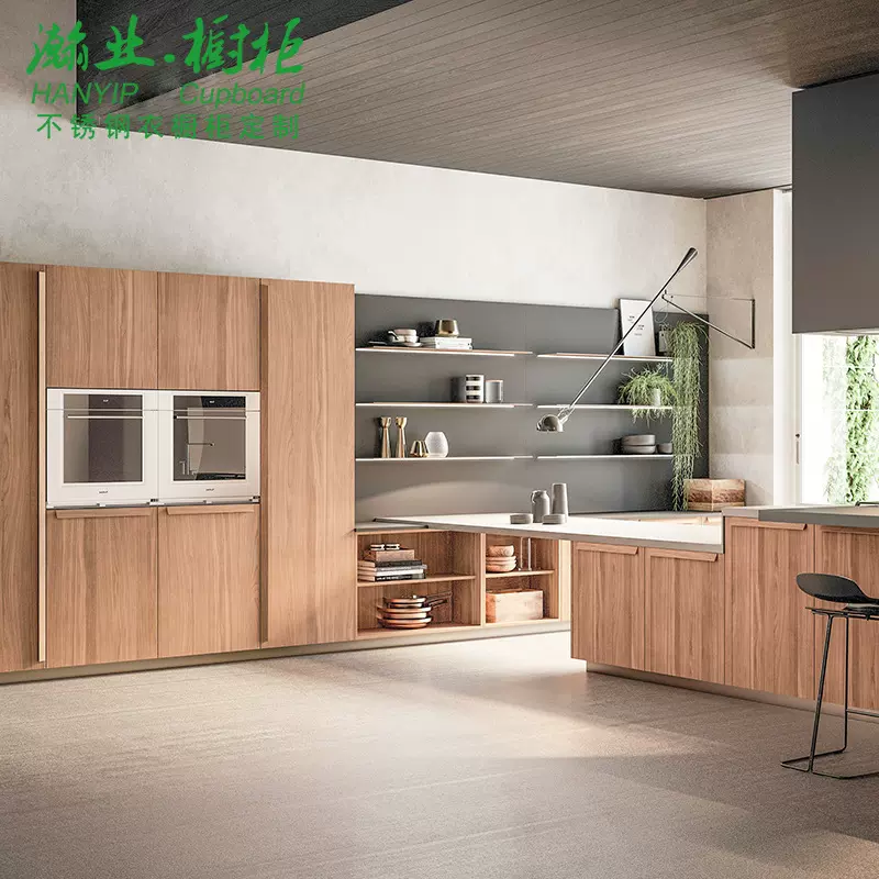 2025新款不锈钢304蜂窝铝橱柜家用开放式厨房客厅柜子家具吊柜