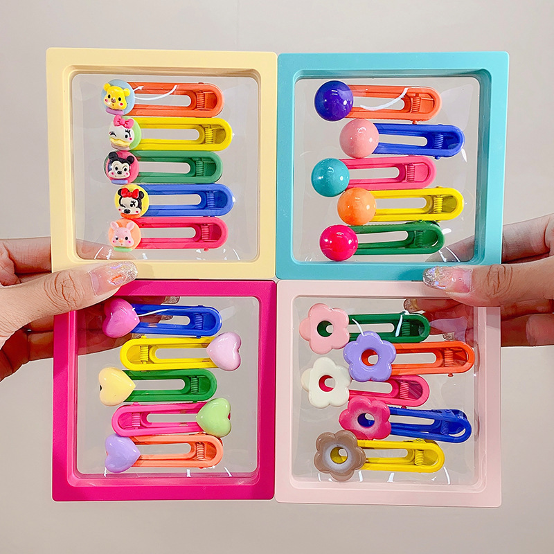 Corea del Sur niños flores amor hyununa clip de pelo chica personaje dibujos animados tarjeta clip lateral clip