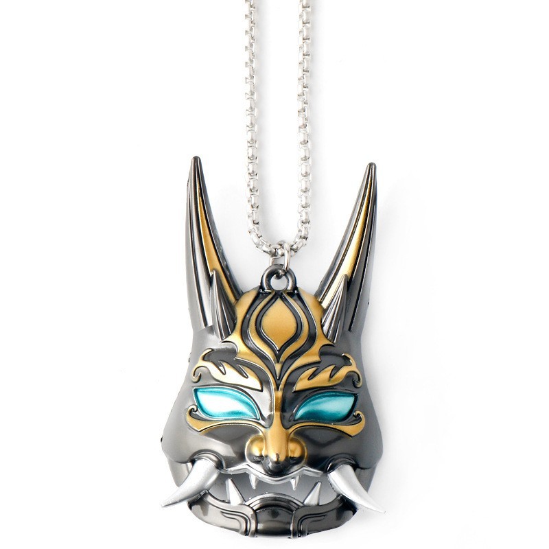 A2313 Yaksha Nuo mandrill ghost face necklace