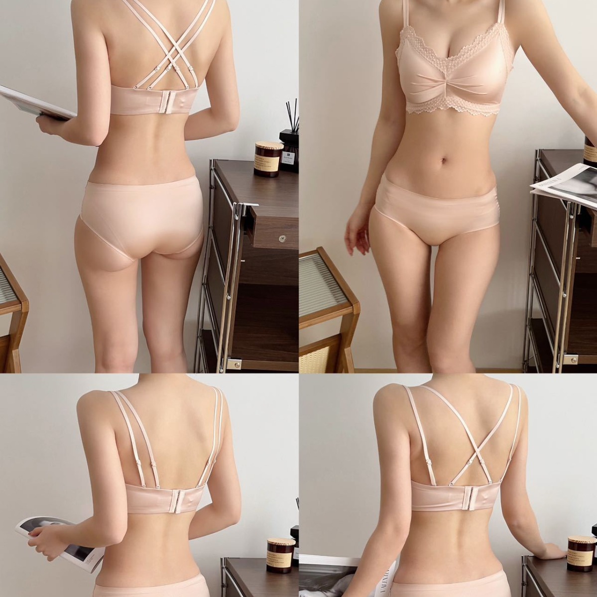 Venta directa de fábrica Comercio electrónico transfronterizo Sudeste de Asia Vietnam Tailandia Damas Sencillo sin costuras Sensación de recogida lateral sujetador