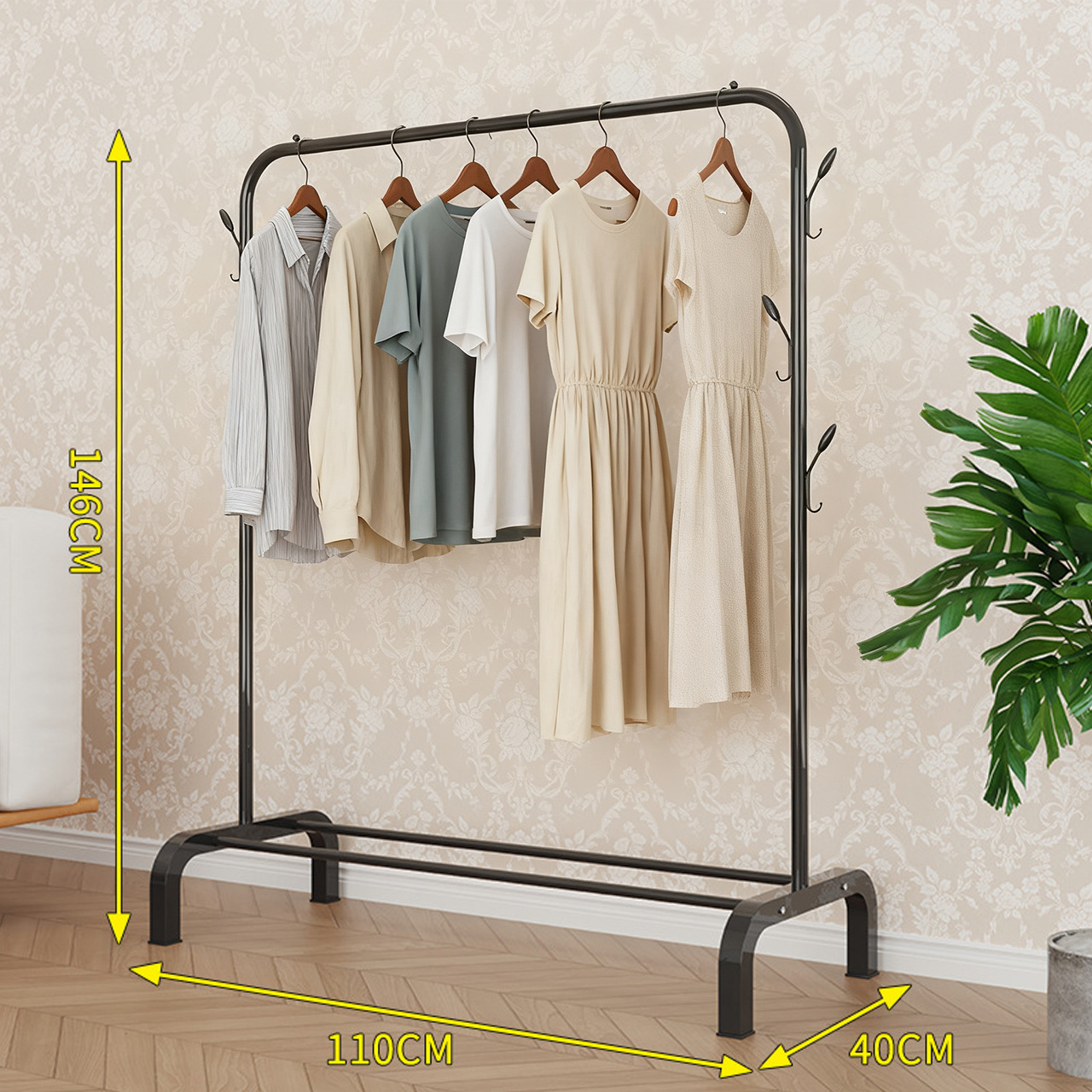 Perchero sencillo transfronterizo, perchero de pie para dormitorio o balcón, tendedero plegable móvil, tipo barra de pie, venta al por mayor