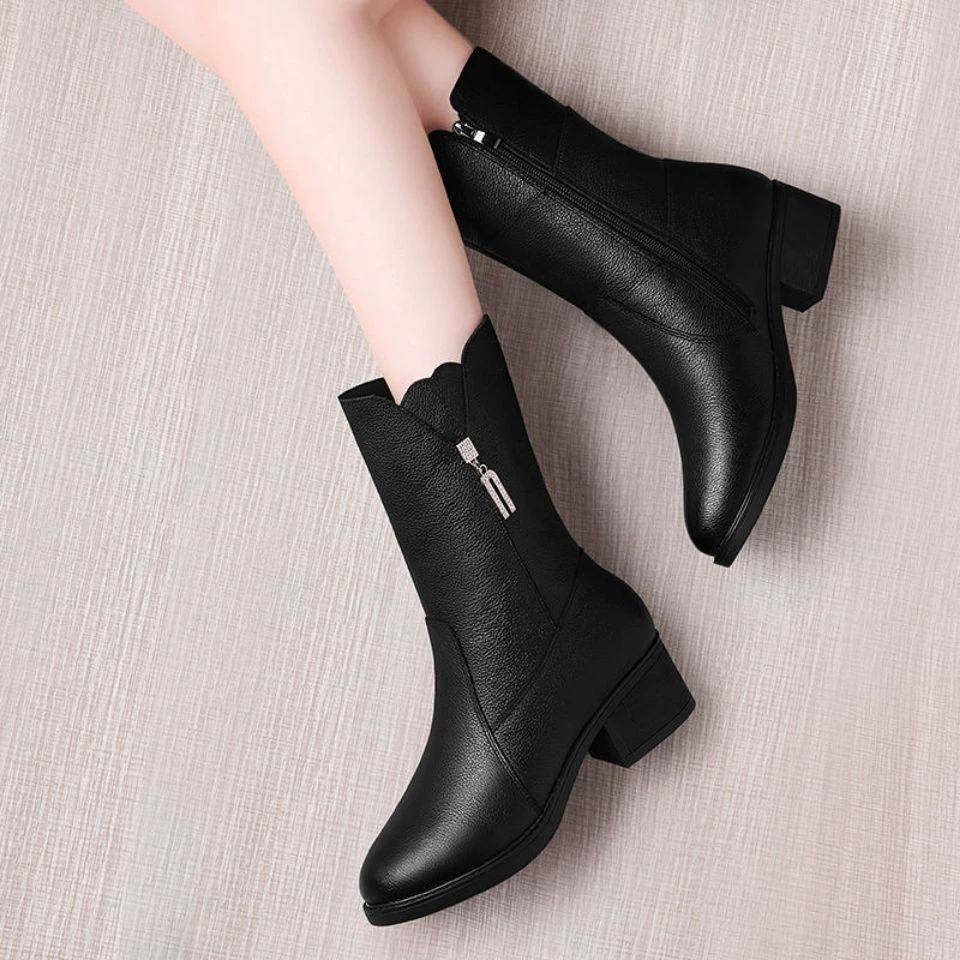 Martens, demi-season keep warm boots, mid-length