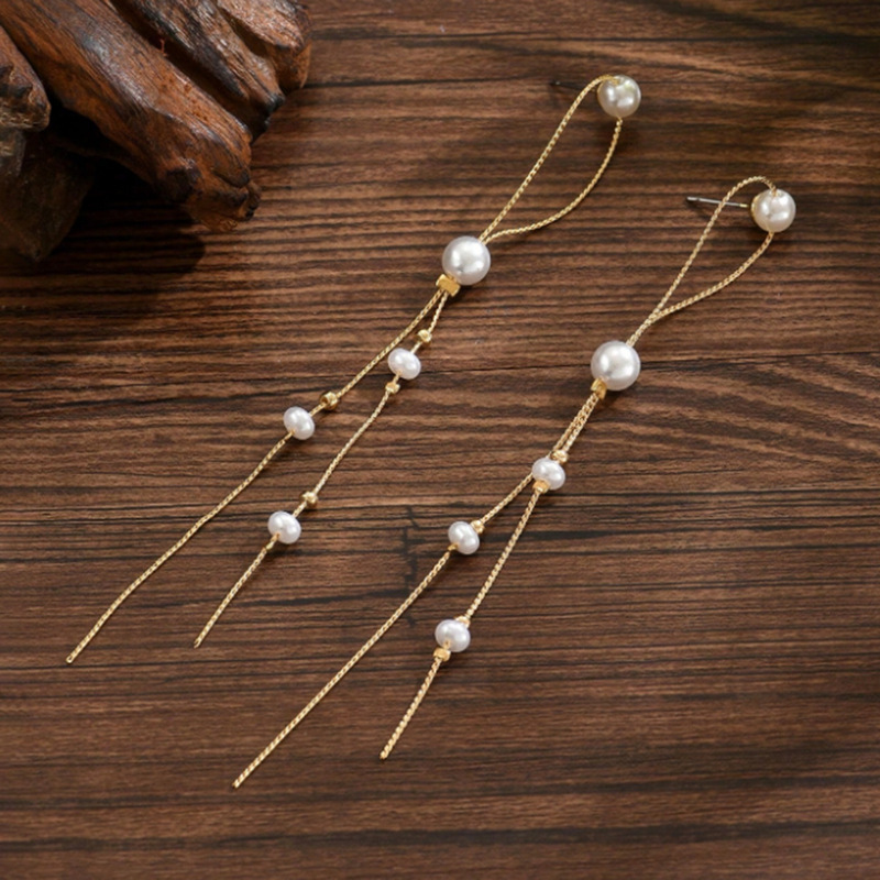 Aliexpress Cross-Border Korean Fashion Hong Kong Style Long Tassel Earrings New Vintage Niche Style Earrings Aliexpress Cross-Border Korean Fashion Hong Kong Style Long Tassel Earrings New Vintage Niche Style Earrings