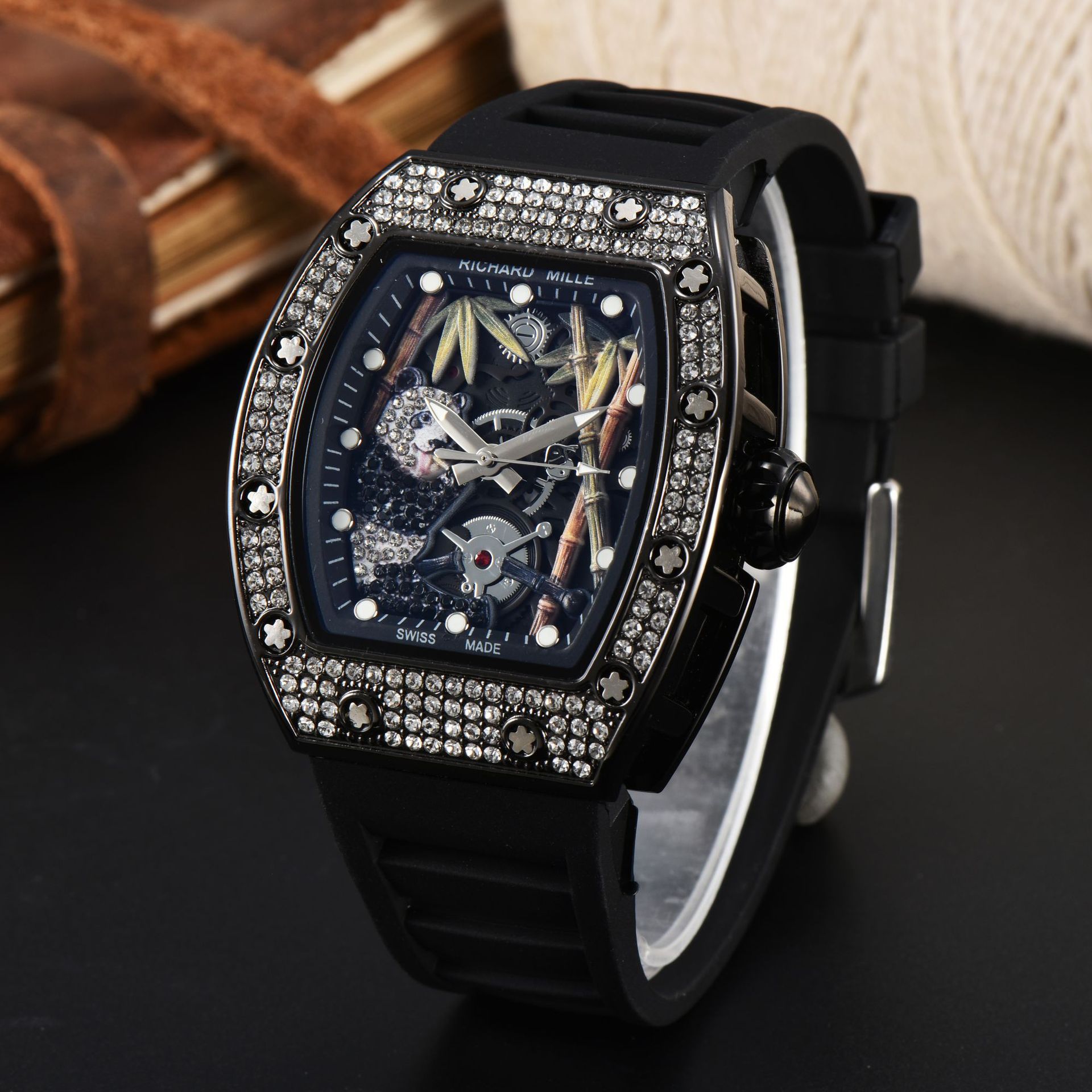 2024 New Men's Watch Rm Hot Selling Quartz Hollow Fashion Trend Barrel Type Manufacturer Wholesale Dropshipping