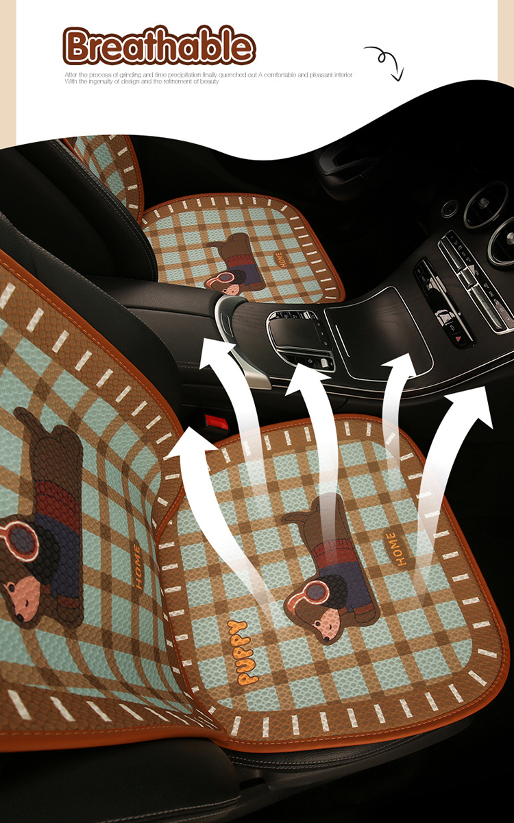 Car Seat Cushion, Breathable for Summer, Suitable for All Seasons, Women's Seat Cushion, Cute Seat Cover, High-End Feel, Semi-Covered New Style Seat Cover